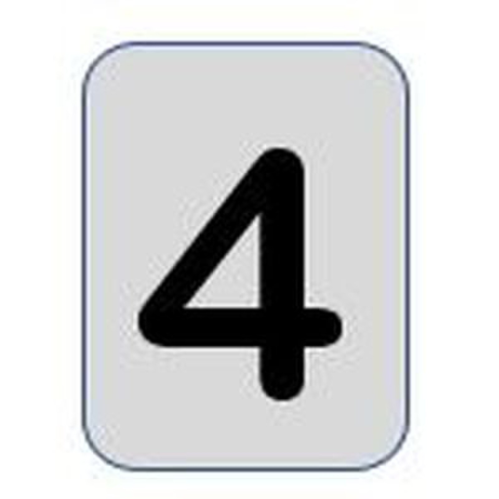 Aluminium label black/silver 40X25mm - Number 4